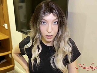 My curvy step-mom in fishnets rides me doggystyle. She squirts on my big cock for motivation.