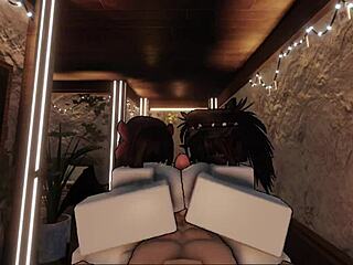 Roblox slut and friend creampie threesome pounding