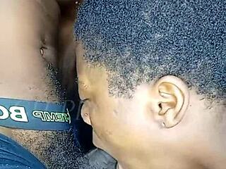 African teen's perfect tits SLURP my BBC to facial cum blast!