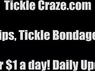 She had to pay the rent or face tickling until she peed in this femdom bondage scenario.