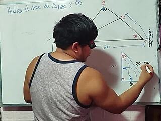 Nerdy asian teacher solves my bedroom math triangle