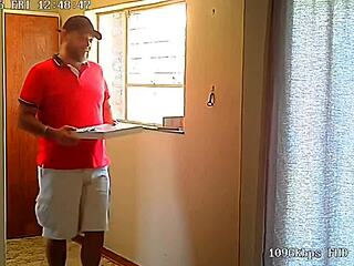 Spy Cam Catches Petite Wife Bent Over Doggystyle With Pizza Guy