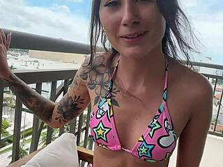 Charlotte Mae's Public Balcony Pound with Sloppy Creampie