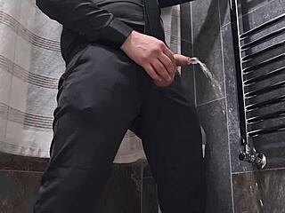 Listen and watch this explosive cumshot with intense moans from a sexy guy in black elegant dress, big dick spitting lots of cum to swallow, dirty italian dialogues and powerful orgasm