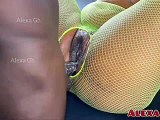 Young 18+ Ebony Pounded Hard Creampie Fills Shaved Pussy Monster Cock Cumshot