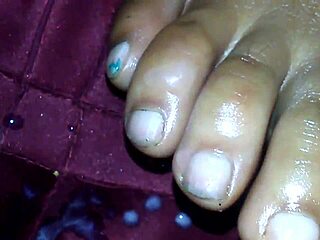 ebony feet stroke cock to cumshot