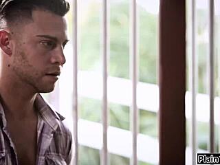 Pounding petite teen's throat in rough night domination