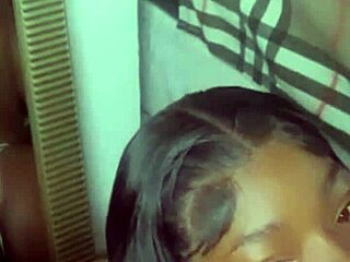 petite asian 18+ babe tests big black cock right at home