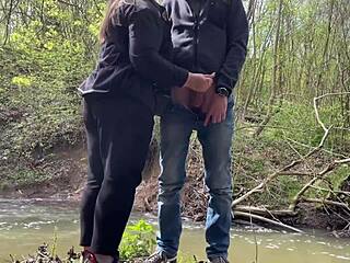 curvy mature tempts with sneaky handjob