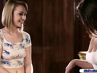 busty friend teaches teen pussy licking face sitting fun