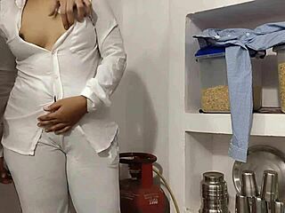 uh quick kitchen fuck... girlfriend bent over doggystyle cowgirl rough