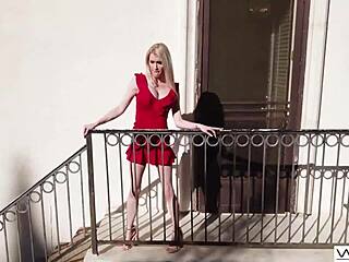 wicked lingerie blonde's big tits bounce as pussy gets hammered hard