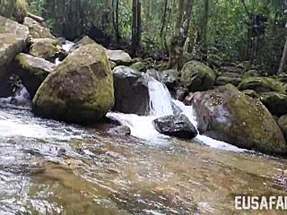 milf natural tits devoured in outdoor interracial public suck