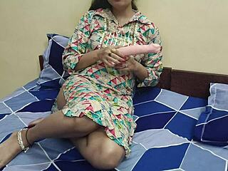 desi teen masturbates hard with dildo then begs for rough fuck