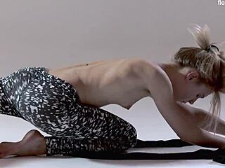 Russian Hairy Gymnast Rita Mochalkina Spreads Legs in Yoga Poses