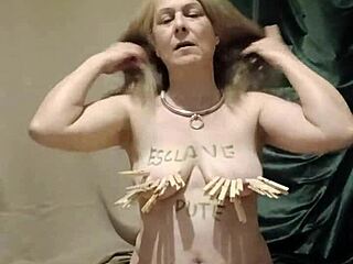 Bound French Slave's Intense Auto Session With Belt And Clamps