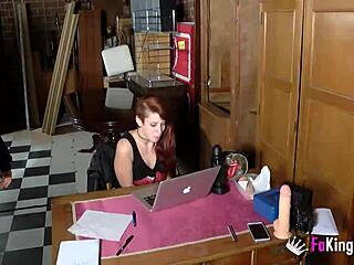 horny shy redhead teen teases through full casting interview