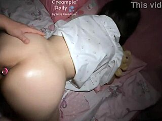 dropping off friend's tight shaved pussy for creampie