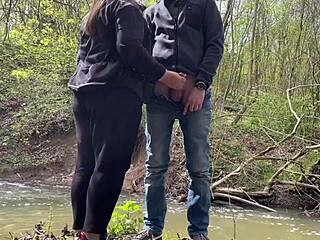 curvy mature tempts with sneaky handjob