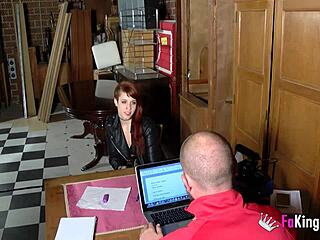 horny shy redhead teen teases through full casting interview