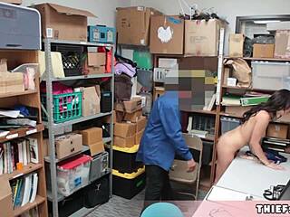 extra cute brunette thief taylor caught & punish fucked in backroom 😏🍑🔥