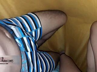 a sexy latina sneaks into the bedroom for blanket pounding session