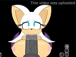 rouge sneaks in to slurp shadow's throbbing monster cock