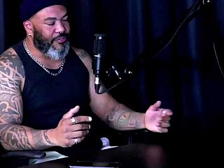 Tattooed blonde humiliates small cock in sheer red domination game