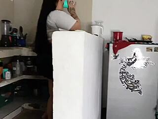 She's super horny at home calling neighbor for wet fun