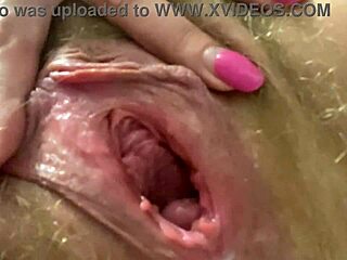 Pee Farts and Sexy Hairy Pussy Gape Close-Up 4K