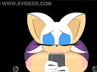 rouge sneaks in to slurp shadow's throbbing monster cock