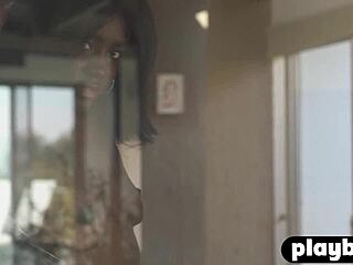 victoria antoinette strips hot lingerie teasing petite ebony curves