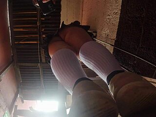 professor sneaks upskirts on busty latina plumbing students