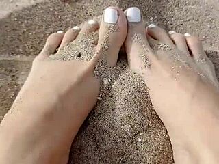 Feet Lover Craves Seductive Sand-Free Toe Moves