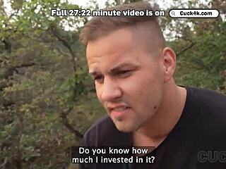 Husband Jerks Off Watching Wife's Outdoor Forest Double Cock Dream