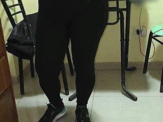 venezuelan employee flirts seductively in casual encounter