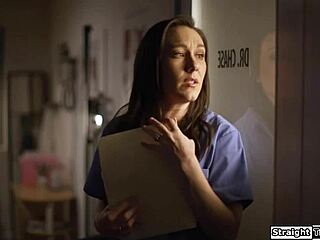 Latina doctor seduces petite nurse into steamy pussy licking