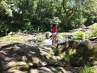 surprise hunt grabs busty milf for outdoor tit tease 🌳🍈