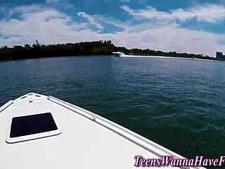 wild teens party hard fucked on luxury yacht!