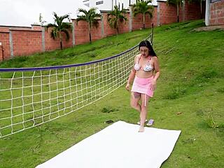 friend sprays sun lotion then hammers my ass hard