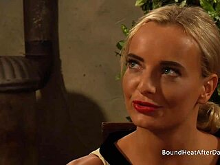 Naughty Blonde Lesbian Slave Orgasms Moaning From Madame's Intense Fingering