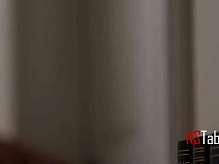 Petite redhead babysitter sneaks wild sofa ride on horny husband