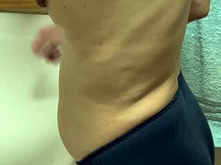 Beautiful japanese wife licks soft nipples after bath before sex erects them