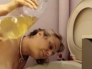 french slave licks filthy toilets in humiliation