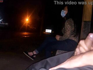 flashing my cock at bus stop slut who deepthroats it wildly in public