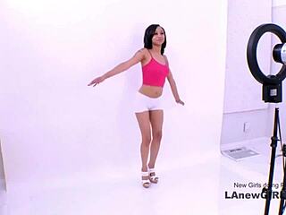 Tiny Brunette Model Fucked Hard in Audition