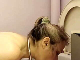 french slave licks filthy toilets in humiliation