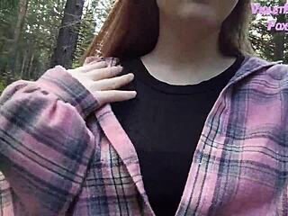 Petite Brunette Risks Nude Forest Masturbation