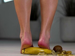 PETITE GIRL Crushes Fruits in HIGH HEELS Foot Fetish Crush