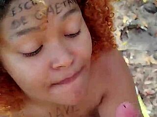 Risky beach blowjob ends with facial cumshot blast